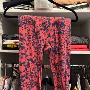 Lululemon Athletica Pink and Blue Floral Leggings